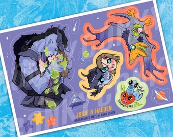 Josie and Haeden Sticker Sheet/ Ice Planet Barbarians