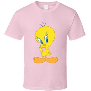 Tweety Bird Looney Retro Cartoon Character Worn Look Gift T Shirt