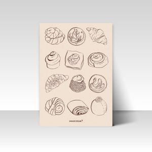 Pastries Art Print | Food Art Print | Coffee Art Print | Gift for Friends