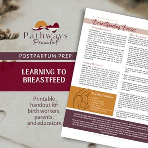 Breastfeeding Basics postpartum printable handout for pregnant women, birth workers/doulas and childbirth educators.