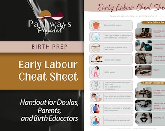 Early Labor Cheat Sheet | First Stage Labour Printable for Expecting Parents