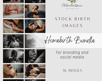Homebirth bundle of stock birth photography. Photo license. Doula tools. For birth workers. For info graphics or websites.