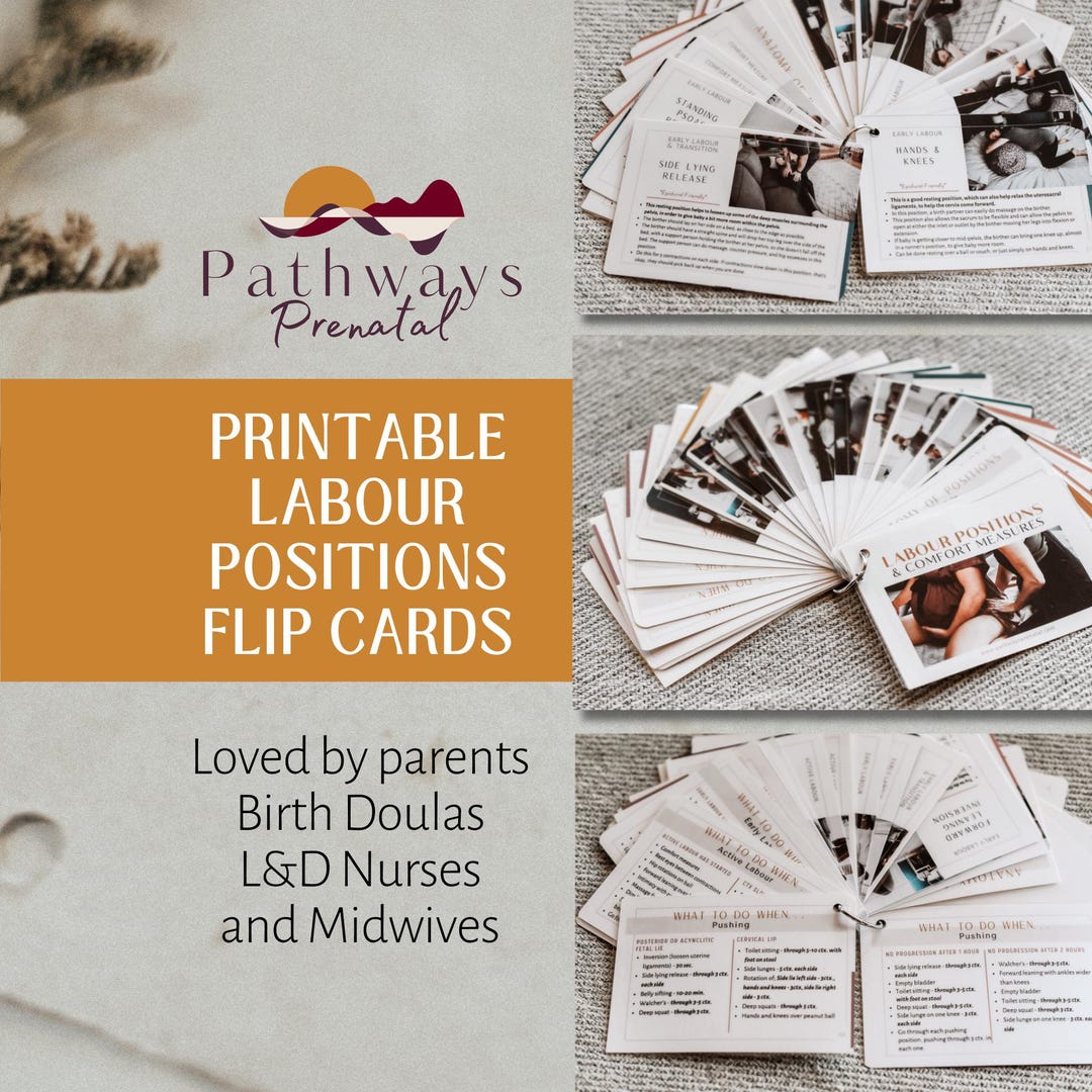 Per Position Cards Labor Positions Flip Cards for Doulas and Midwives (digital Download ...