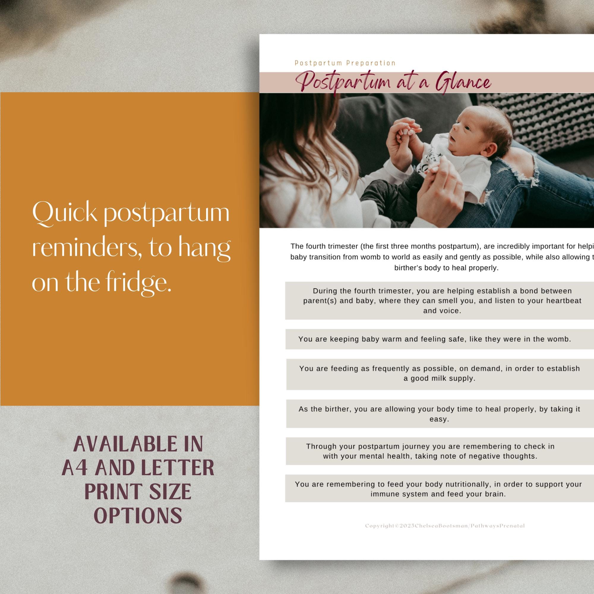 Postpartum at a Glance, Postpartum Handout for Parents, Doulas and ...