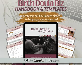 Doula Business Handbook | Canva Template | Birth Doula Organization & Client Management Guide