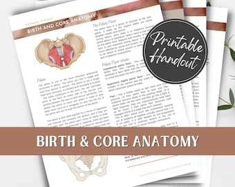 Birth and Core Anatomy body prep printable handout for pregnant women, birth workers/doulas and childbirth educators.