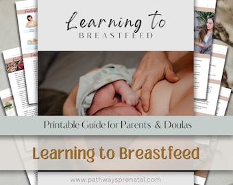 Gids voor borstvoeding. Prenatale gids voor ouders, doula's en opvoeders bevallingen. (Met canvassjabloon)