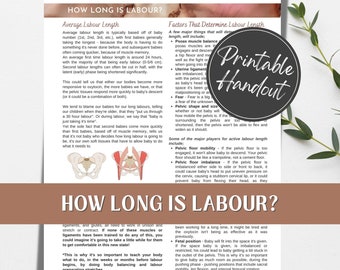 How Long is Labour printable handout for pregnant women, birth workers/doulas and childbirth educators.