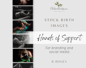 Hands of support bundle stock birth photography. Image licenses. Birth worker business. Doula bundle. Social media photos.