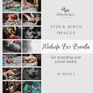 Pacchetto Midwife Biz di fotografie di nascita in stock. Licenza per le foto. Arte per cliniche ostetriche o siti web. Strumenti didattici o grafica.