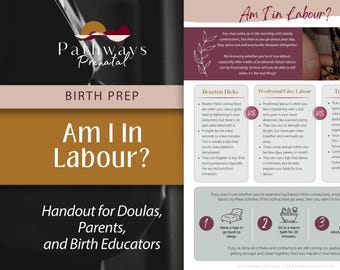 Am I in Labour? Handout | Early Labour Signs & Birth Preparation Printable