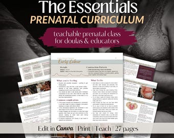 Essentials Birth Class Bundle | Short Prenatal Curriculum for Birth Professionals and Educators