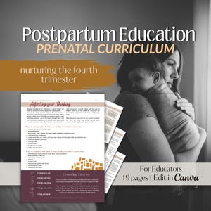 Teachable Postpartum Prep Prenatal Curriculum for Doulas (Canva Template)