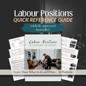 Labor Positions Comfort Measures Guide, Doula and Midwife Teaching Tool (PDF Download)