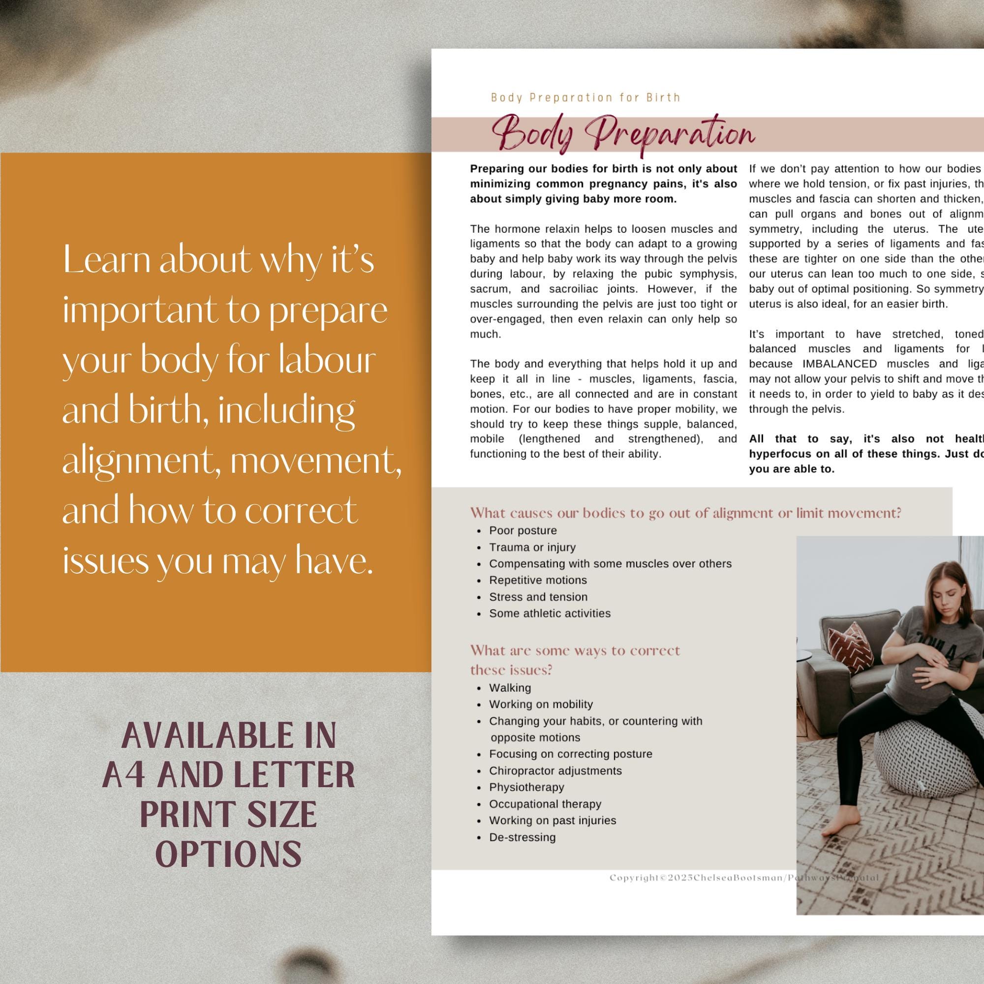 General Body Prep, Prenatal Handout for Parents, Doulas and Childbirth ...
