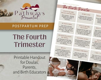 The Fourth Trimester, Postpartum handout for parents, Doulas and Childbirth Educators. (Digital Download)
