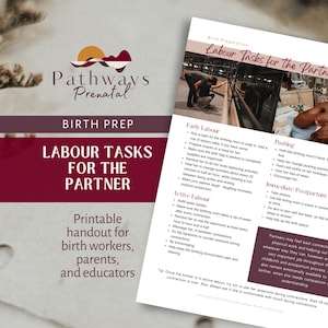Labour Tasks For The Partner Printable Handout (Digital Download)