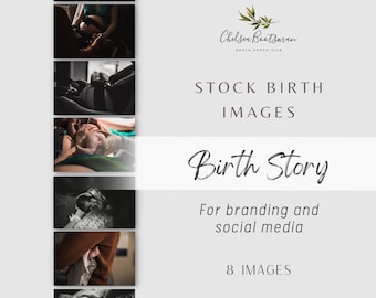 Birth Story bundle stock birth photography. Image licenses. Doula tools. Birth worker business. Social media photos.