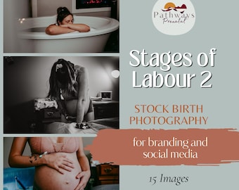 Stages of Labor Stock Birth Photography for Doulas, Midwives, and Educators. Media Templates