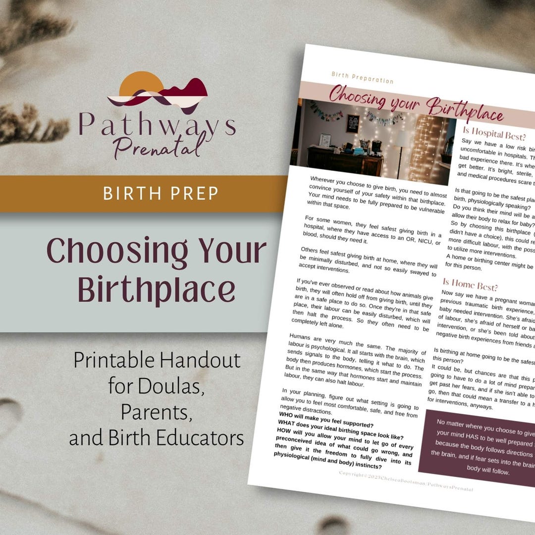 Birthplace Guide Choosing Your Birthplace, Prenatal Handout for Parents, Doulas and ...