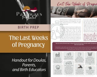 Last Weeks of Pregnancy Handout | Birth Preparation Checklist for Expecting Parents