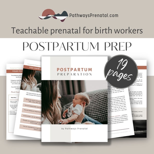 Postpartum Preparation teachable prenatal class for doulas and childbirth educators. Lifetime license. PDF printable. Instant download.