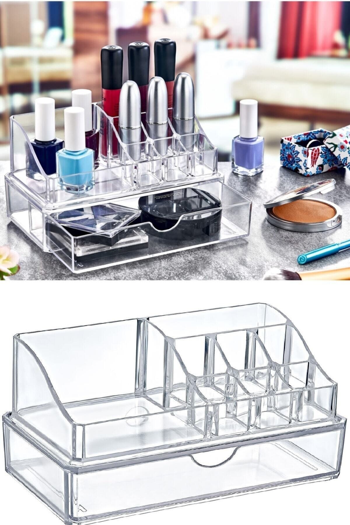 Acrylic Desktop Makeup Organizer Holder For Cosmetic Brush Etsy