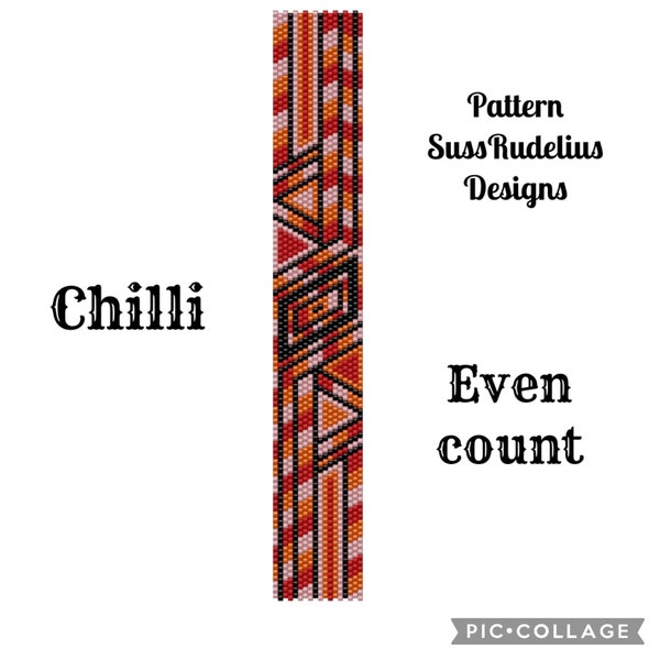 Chilli even count peyote pattern