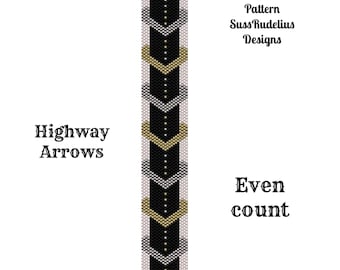 Highway Arrows even count peyote pattern