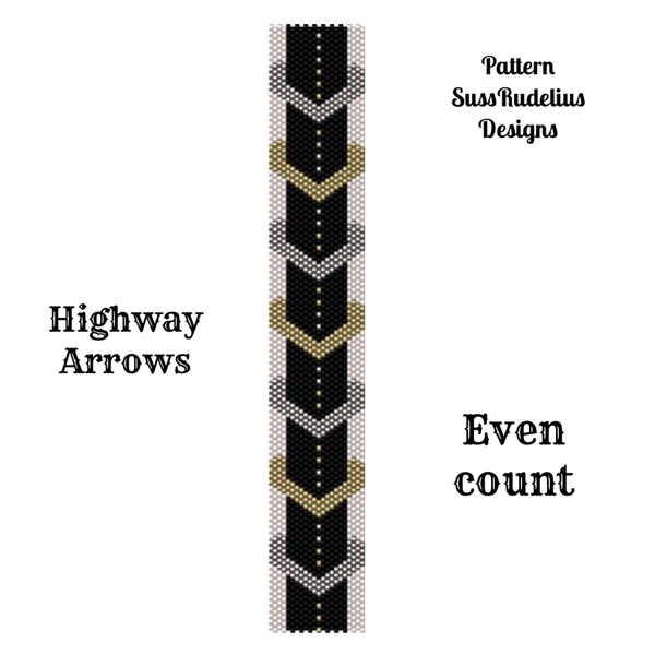 Highway Arrows even count peyote pattern