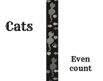 Cats even count peyote pattern