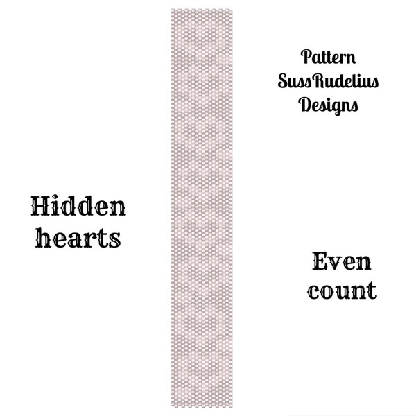 Hidden hearts even count peyote pattern