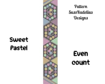 Sweet Pastel even count peyote pattern