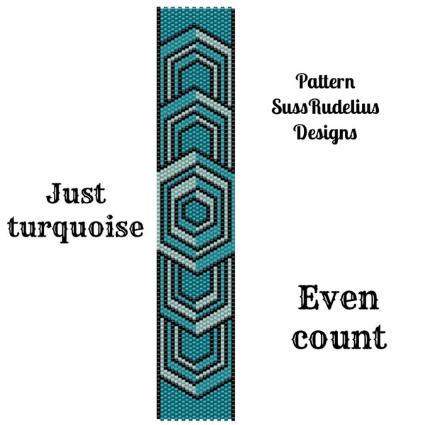 Just turquoise even count peyote pattern