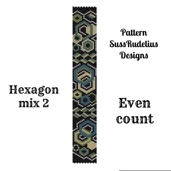 Hexagon mix 2 even count peyote pattern