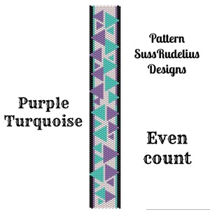 Purpleturquoise Even Count Peyote Pattern - Etsy