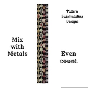 Mix with metals even count peyote pattern