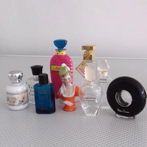 Pin Doll and 8 Vintage Miniature Perfume Bottles - Bijou Bundle