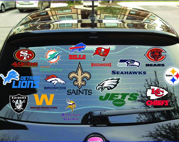 NFL Football Decals. Vinyl Window Decals. Long Lasting Etsy