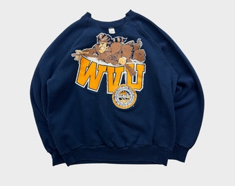 Vintage 80s West Virginia University Graphic Crewneck Sweatshirt