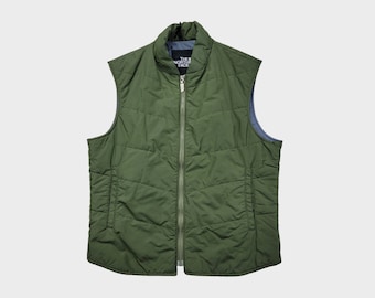 vintage des années 90 The North Face vert olive RARE gilet bulle léger utilitaire tactique / Made in USA