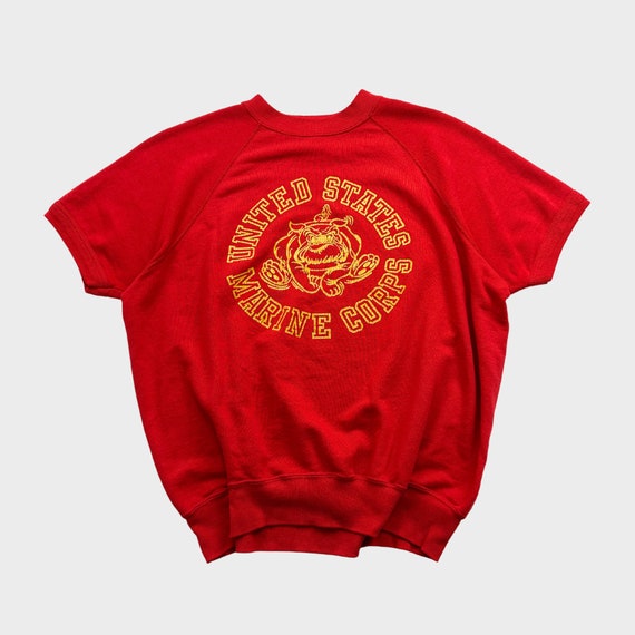 Vintage 70s USMC Chesty Bulldog Mascot Warm-up Short Sleeve
