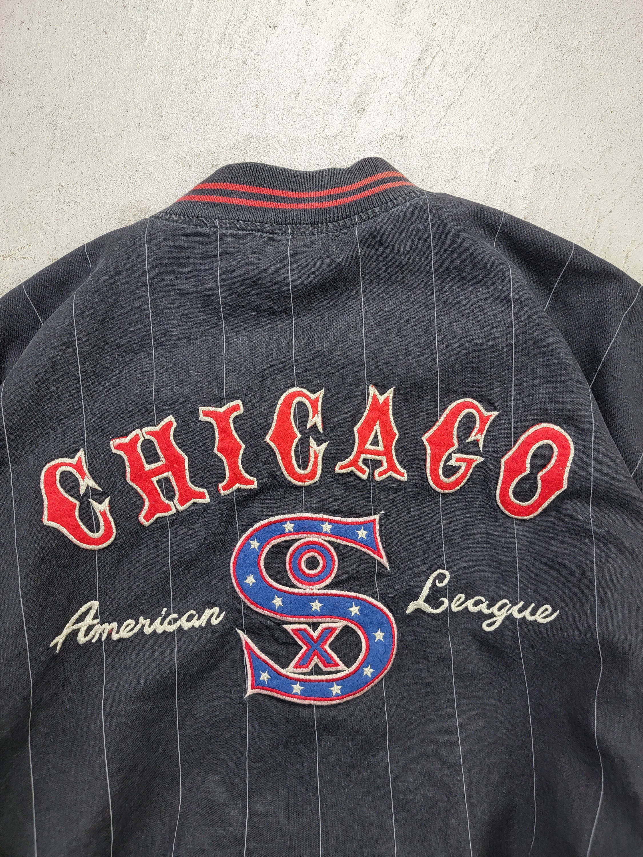 90s MIRAGE シカゴホワイトソックススカジャン Vintage 90s Chicago White Sox Mirage Embroidered Reversible