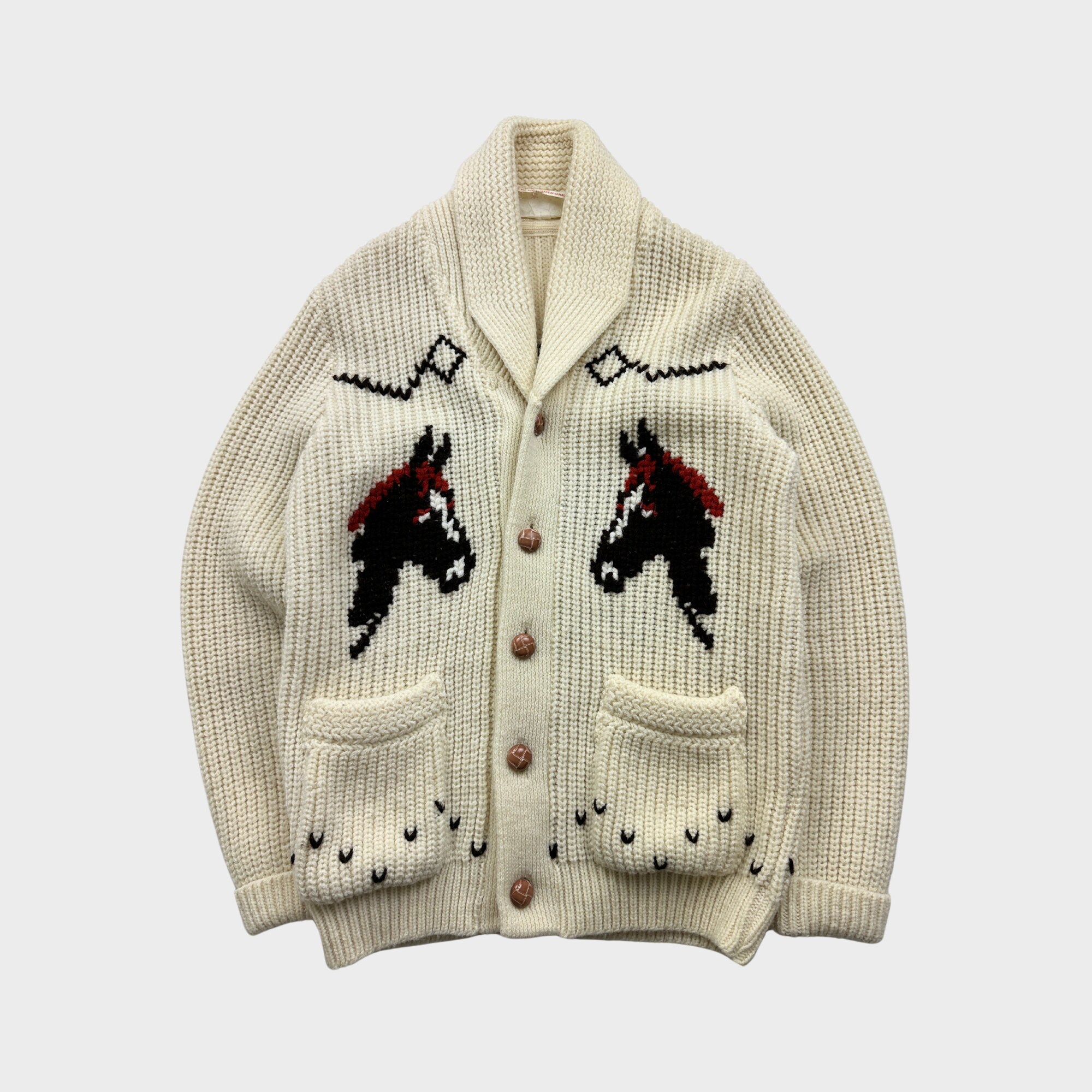 70's Vintage Horseshoe Cowichan sweater﻿ 70's Vintage Horseshoe Cowichan sweater﻿ Vintage 70s Western Horse