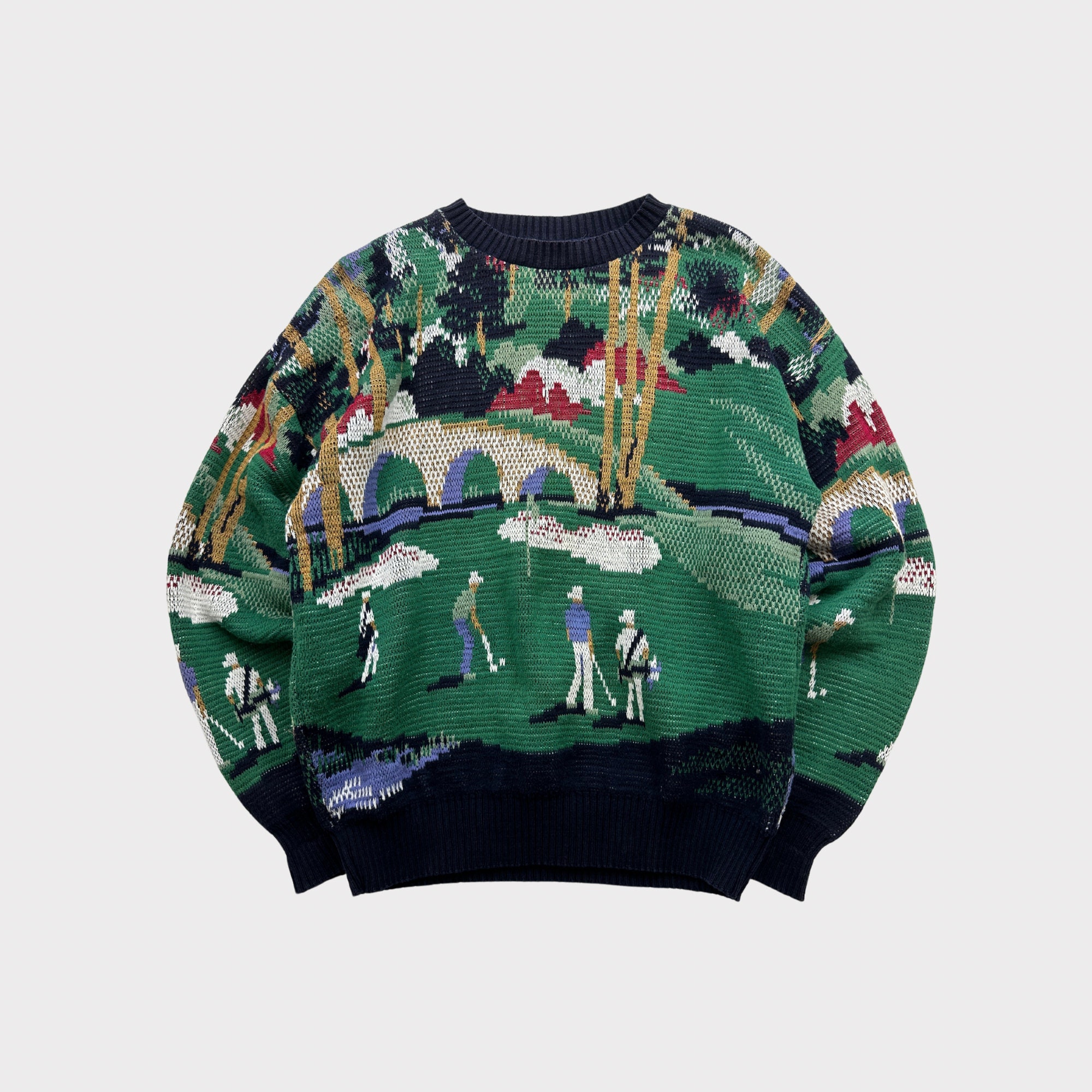 90's CROSSINGS ヴィンテージ トップス ニット ゴルフ 総柄