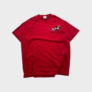 Vintage 90s Disney Mickey and Minnie Mouse Embroidered Pocket T-Shirt