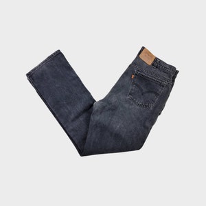Vintage 90s Levi&#39;s 506 Orange Tab Faded Black Jeans