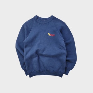 Vintage 90s Navy Goodyear Track Running Embroidered Crewneck Sweatshirt