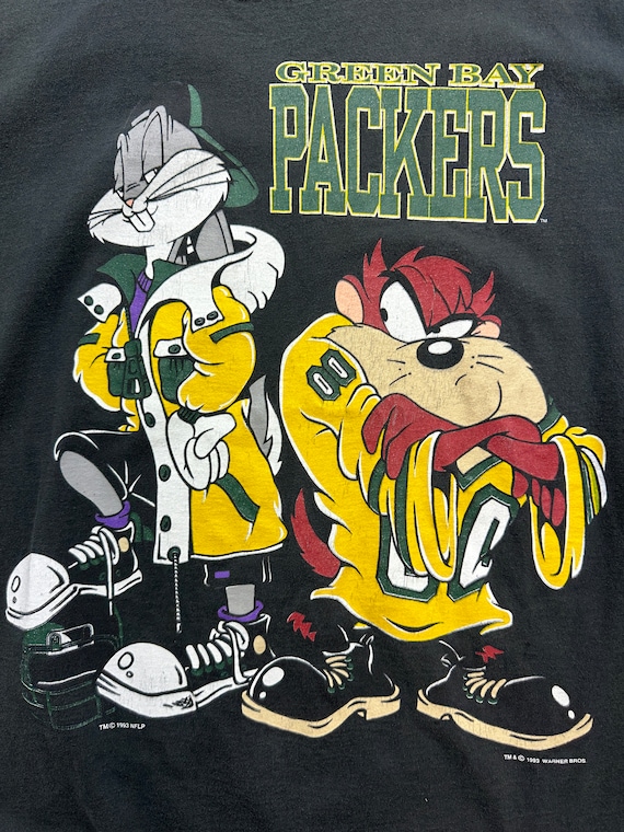 Vintage 90s Green Bay Packers NFL Looney Tunes Warner Bros Graphic