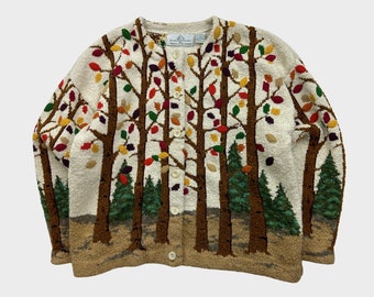 Vintage 90s Autumn Nature Lower Philip & Jane Gordon Knit Sweater